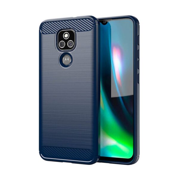 

Чехол Lenuo Carbon Fiber для Motorola E7 Plus Navy Blue