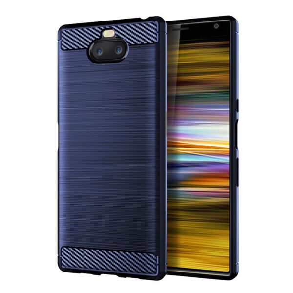 

Накладка Lenuo Carbon Fiber для Sony Xperia 10 Plus I4213 Navy Blue