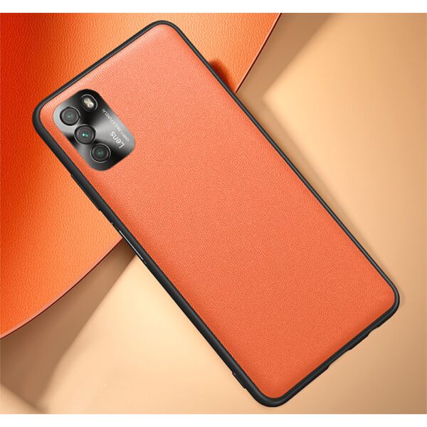 

Чехол Lenuo Metal Lens Series для Poco M3 Orange