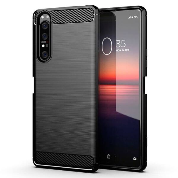 

Чехол Lenuo Carbon Fiber для Sony Xperia 1 II Black