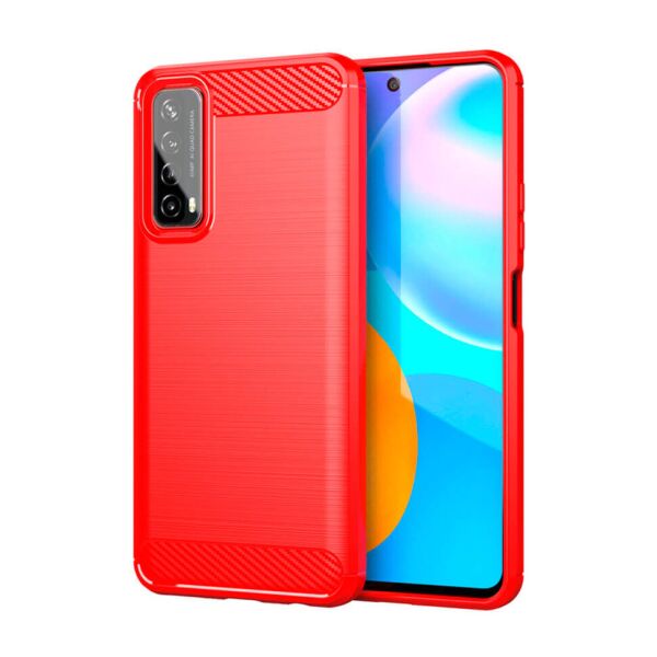 

Чехол Lenuo Carbon Fiber для Huawei P Smart 2021 Red