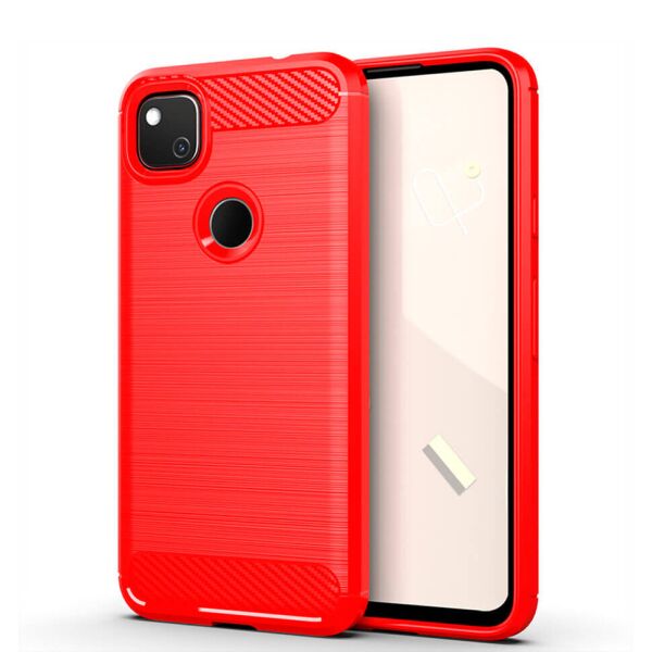 

Чехол Lenuo Carbon Fiber для Google Pixel 4 Красный