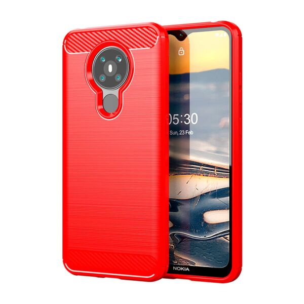 

Чехол Lenuo Carbon Fiber для Nokia 5.3 Red