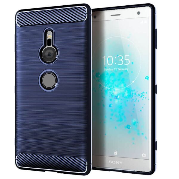 

Накладка Lenuo Carbon Fiber для Sony Xperia XZ2 H8266 Navy Blue