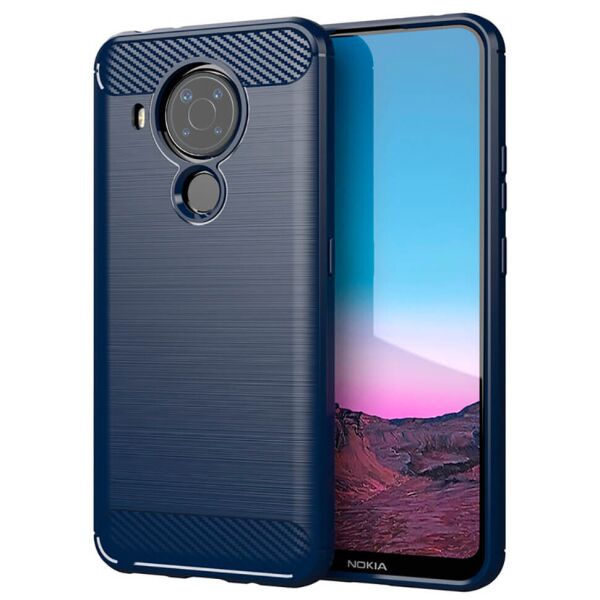 

Чехол Lenuo Carbon Fiber для Nokia 5.4 Navy Blue