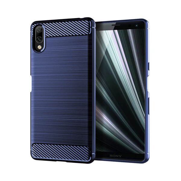 

Чехол Lenuo Carbon Fiber для Sony Xperia L3 Navy Blue