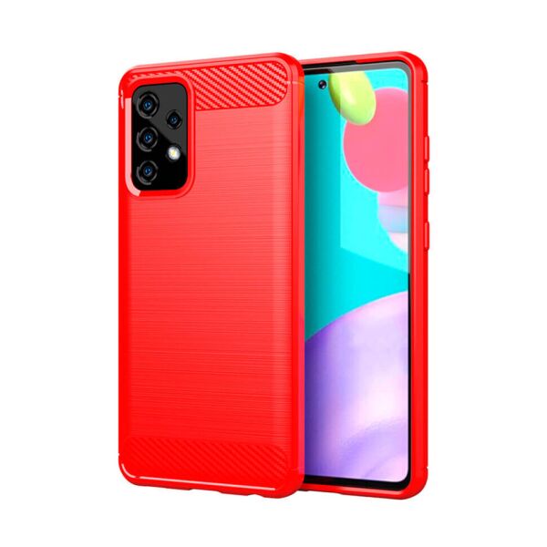 

Чехол Lenuo Carbon Fiber для Samsung Galaxy A52 A525F Red