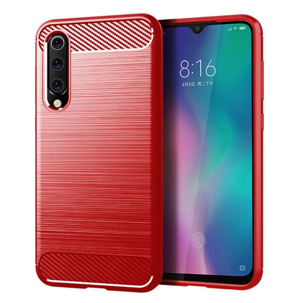

Чехол Lenuo Carbon Fiber для Xiaomi Mi 9 SE Red