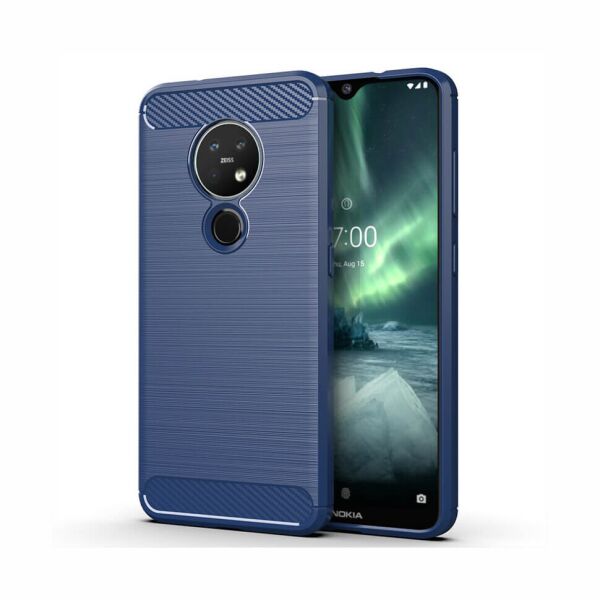 

Чехол Lenuo Carbon Fiber для Nokia 6.2 / Nokia 7.2 Navy Blue