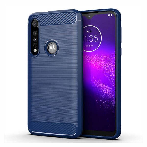 

Чехол Lenuo Carbon Fiber для Motorola One Macro Navy Blue