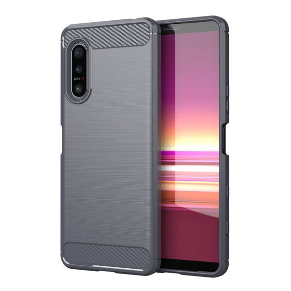 

Чехол Lenuo Carbon Fiber для Sony Xperia 5 Gray