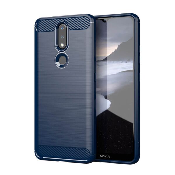 

Накладка Lenuo Carbon Fiber для Nokia 2.4 Navy Blue