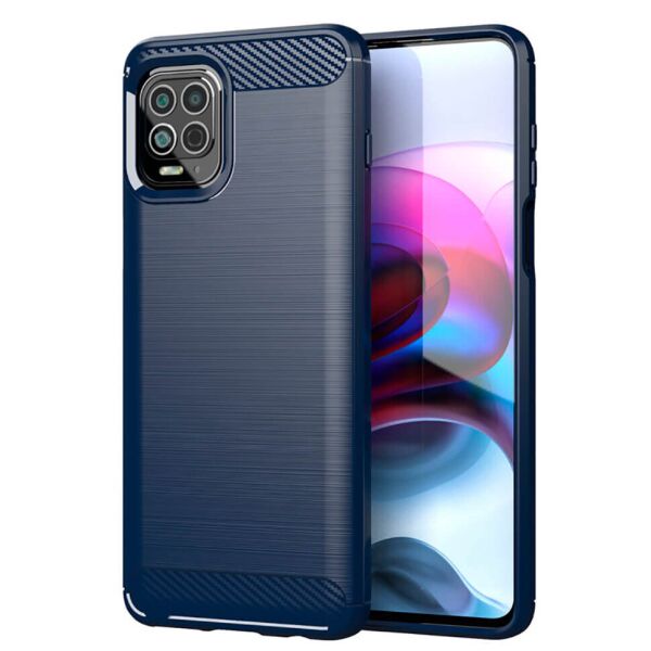 

Чехол Lenuo Carbon Fiber для Motorola G100 Тёмно-синий