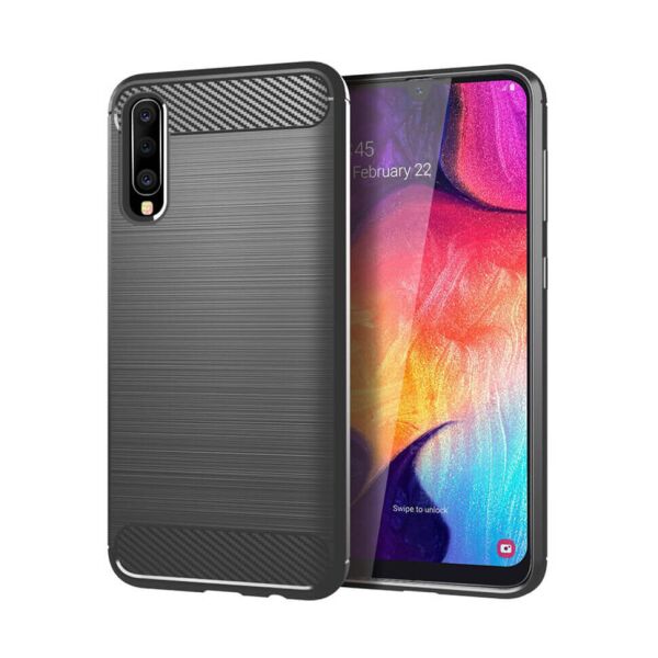 

Чехол Lenuo Carbon Fiber для Samsung Galaxy A70 A705F Gray