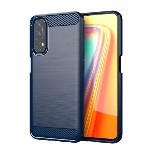 

Чехол Lenuo Carbon Fiber для Realme 7 Navy Blue