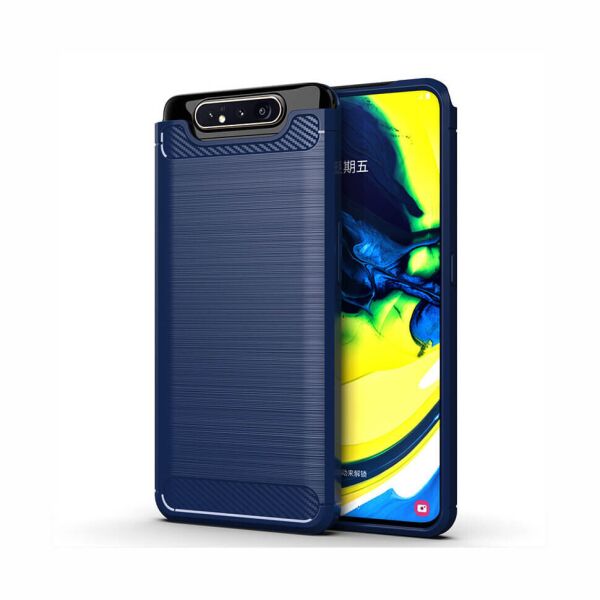 

Чехол Lenuo Carbon Fiber для Samsung Galaxy A80 A805F Navy Blue