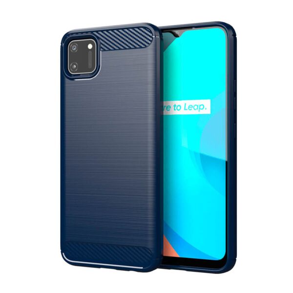 

Чехол Lenuo Carbon Fiber для Realme C11 Navy Blue