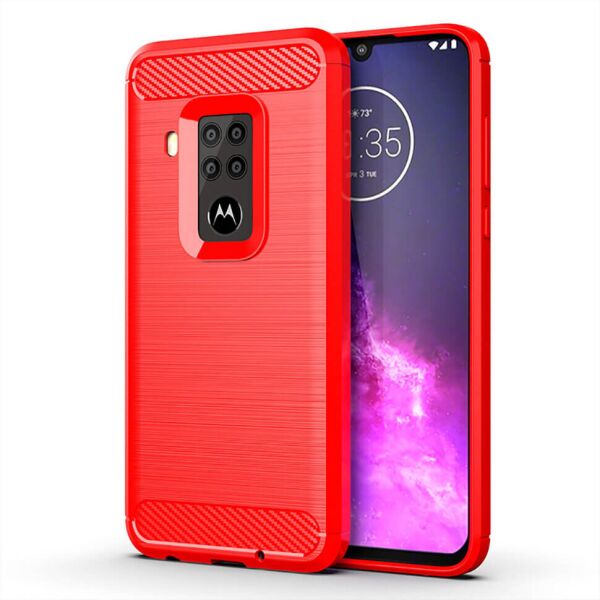 

Чехол Lenuo Carbon Fiber для Motorola One Zoom Red