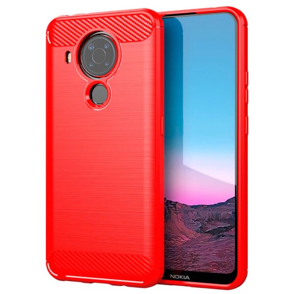 

Чехол Lenuo Carbon Fiber для Nokia 5.4 Red