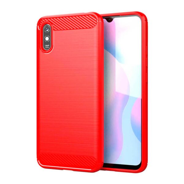 

Чехол Lenuo Carbon Fiber для Redmi 9A Red