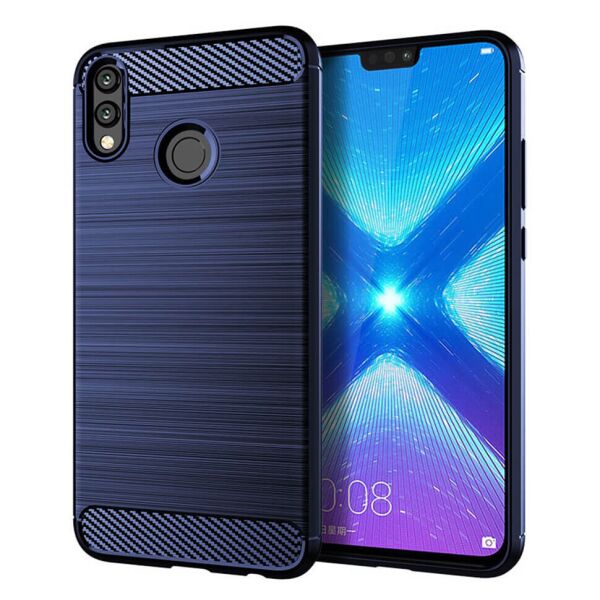 

Чехол Lenuo Carbon Fiber для Honor 8X Max Navy Blue