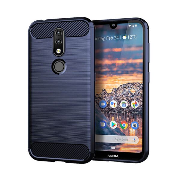 

Чехол Lenuo Carbon Fiber для Nokia 4.2 Blue