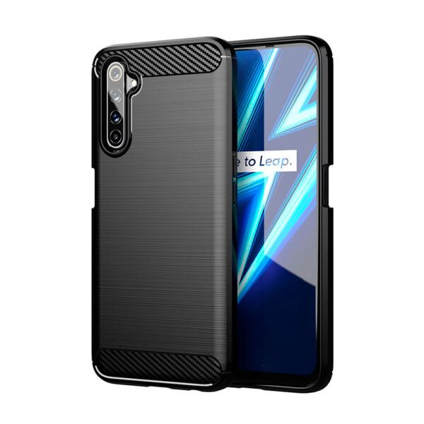 

Чехол Lenuo Carbon Fiber для Realme 6 Pro Black