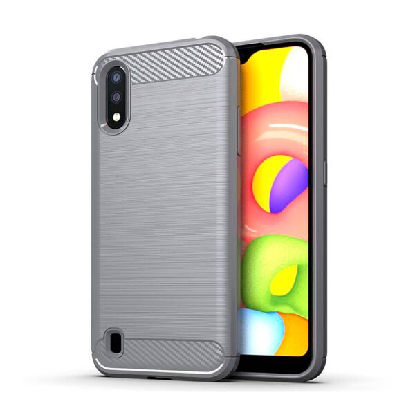 

Чехол Lenuo Carbon Fiber для Samsung Galaxy A01 A015F Gray