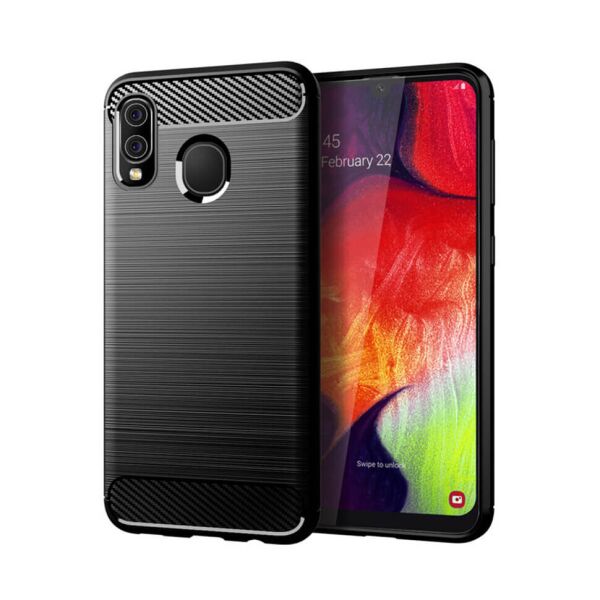

Чехол Lenuo Carbon Fiber для Samsung Galaxy A20 Black