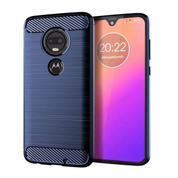 

Чехол Lenuo Carbon Fiber для Motorola Moto G7 Navy Blue