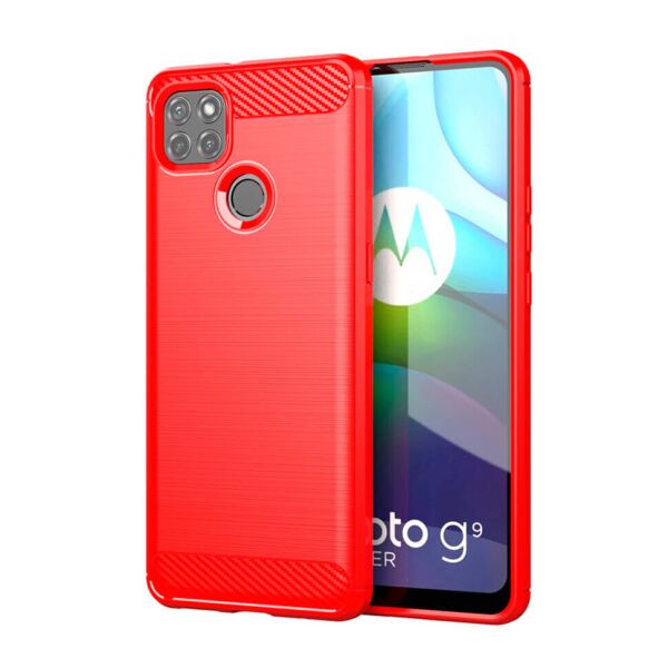 

Чехол Lenuo Carbon Fiber для Motorola G9 Power Red