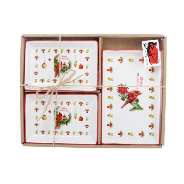 

НАБОР (3 ШТ) ФАРФОРОВЫХ ТАРЕЛОЧЕК MERRY CHRISTMAS BONADI 283-109