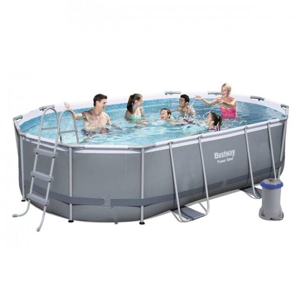 

Бассейн каркасный овальный Bestway 56620, 424x250x100 см, фильтр-насос, лестница