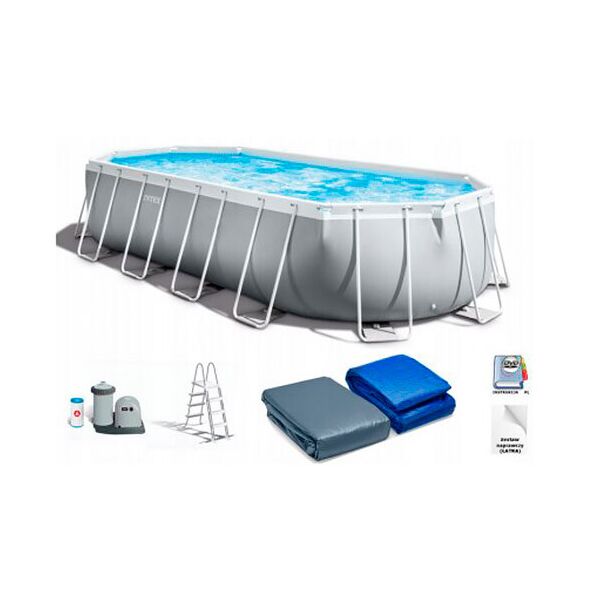 

Бассейн каркасный INTEX 26798, прямоугольный, 610х305х122 см, объем 18202 л, фильтр-насос, лестница, подстилка, тент