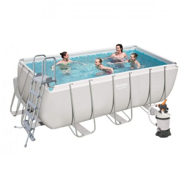 

Бассейн каркасный прямоугольный BESTWAY 56457, 412x201 см, песочный фильтр-насос