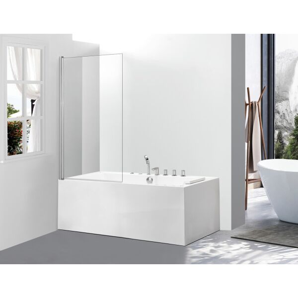 

Стеклянная шторка ширма для ванны AVKO Glass 542 70х140см Clear, цельная, универсальная, душевая перегородка
