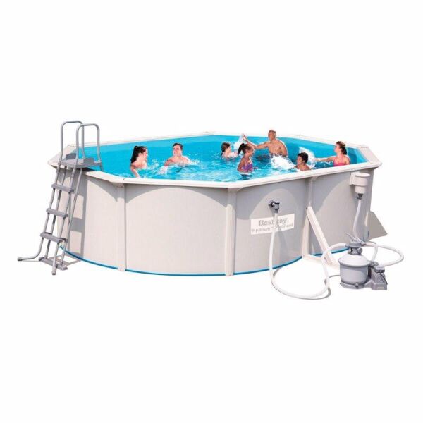 

Бассейн каркасный сборный стальной овальный BESTWAY Hydrium 56586, 500x360x120 см, песочный фильтр, лестница