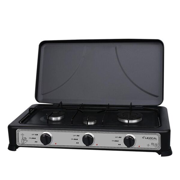 

Газовая плита настольная Lexical LGS-2813-2 на 3 конфорки Black (2_009402)