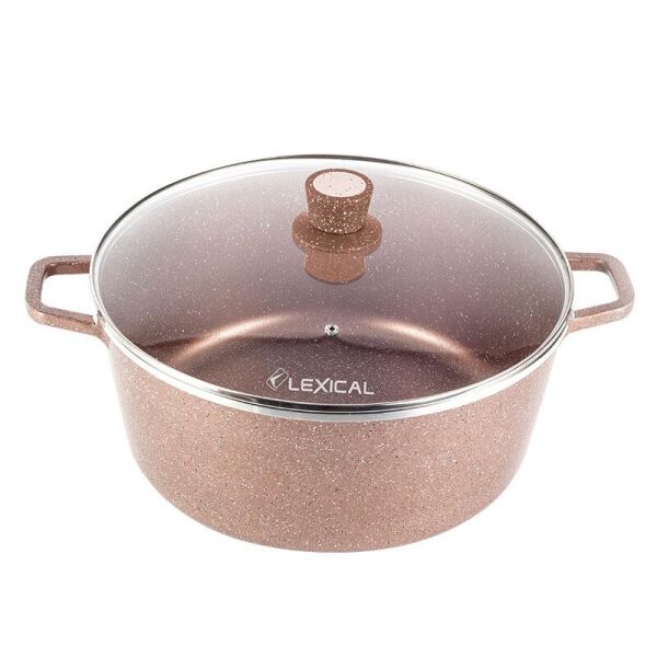 

Кастрюля с крышкой Lexical LM-010212-5 с антипригарным мрамомрным покрытием 36 см Golden (2_009406)