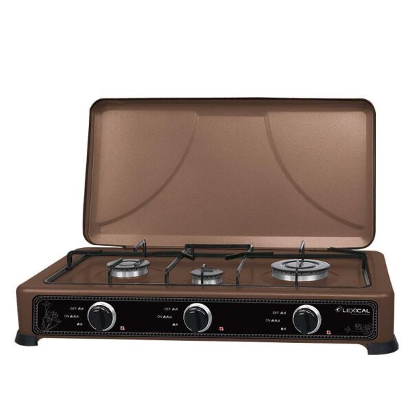 

Газовая плита настольная Lexical LGS-2813-5 на 3 конфорки Brown (2_009400)