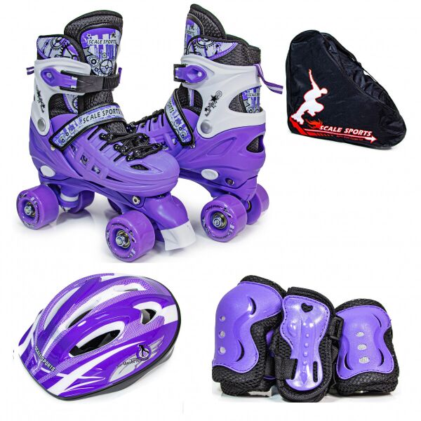 

Комплект роликов квадов с защитой и шлемом Scale Sport размер 29-33 Фиолетовый