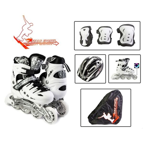 

Комплект роликов с защитой и шлемом Scale Sport размер 34-37 белый