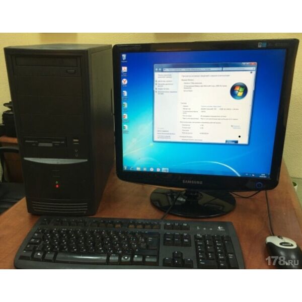 

Компьютер Intel Core 2 Duo 2x2.5 Ггц, 6 Гб ОЗУ DDR2, 320 Гб HDD, монитор 19 дюймов 16:9 "Refurbished"
