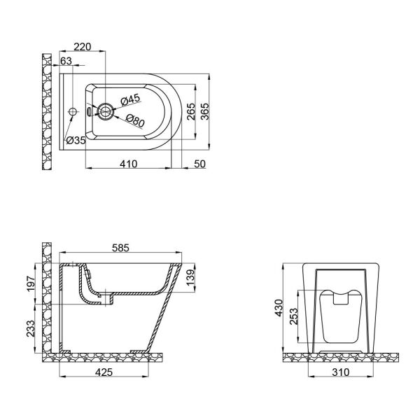 

Биде напольное Qtap Scorpio 530x360x395 Matt black QT14441003CMB