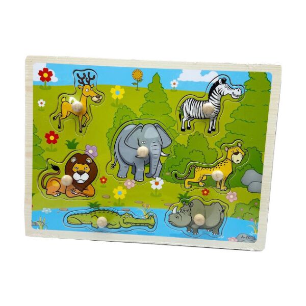 

Деревянная игрушка Рамка-вкладыш MD 2196 с ручками (Саванна)
