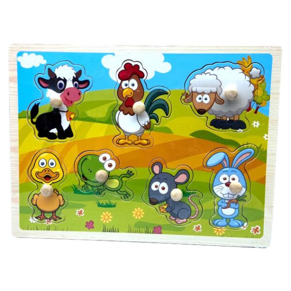 

Деревянная игрушка Рамка-вкладыш MD 2196 с ручками (Животные Фермы)