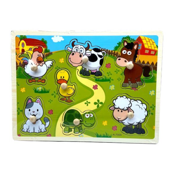 

Деревянная игрушка Рамка-вкладыш MD 2196 с ручками (Ферма)