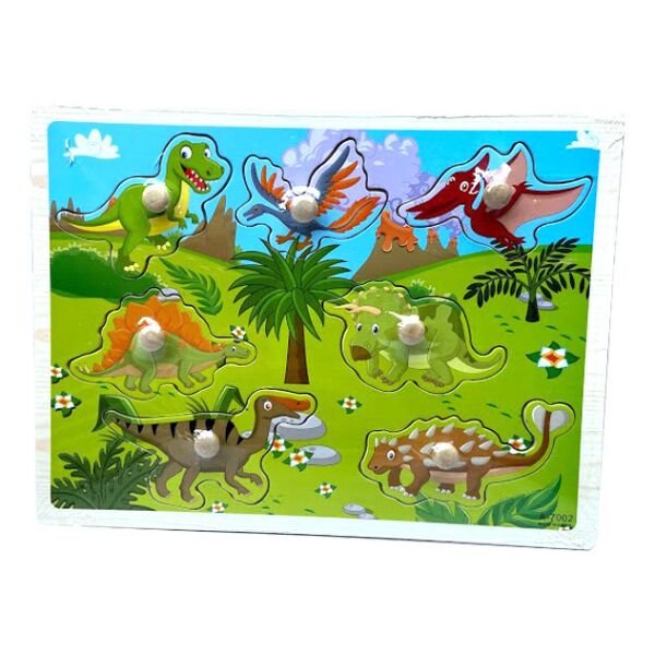 

Деревянная игрушка Рамка-вкладыш MD 2196 с ручками (Динозавры)