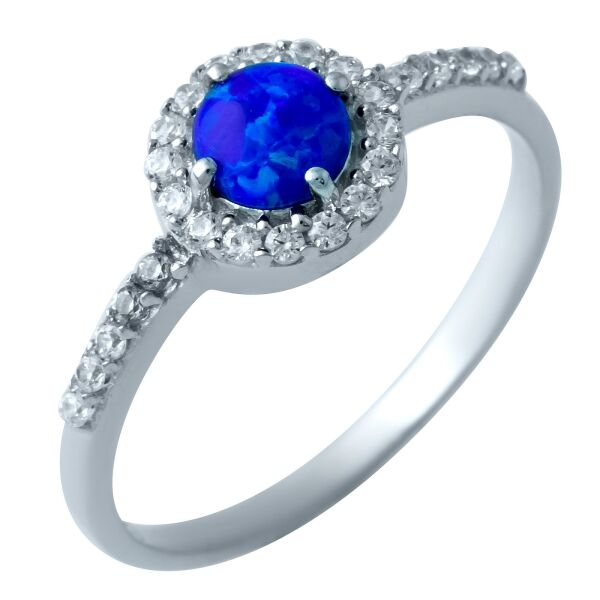 

Кольцо из серебра с куб. циркониями и опалом, размер 17.5 (1610138)