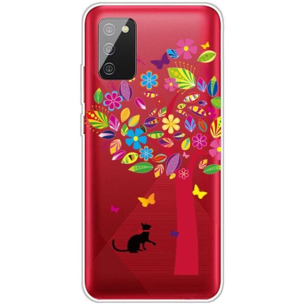 

Силиконовый (TPU) чехол Deexe Pretty Glossy для Samsung Galaxy A03s (A037) - Cat and Tree
